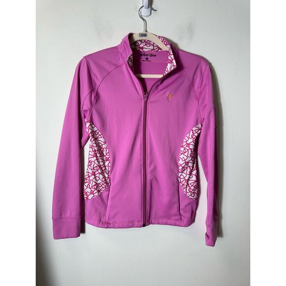Girls Turtles & Tees Pink Full Zip Golf Athletic Jacket Sz XL - Picture 1 of 3